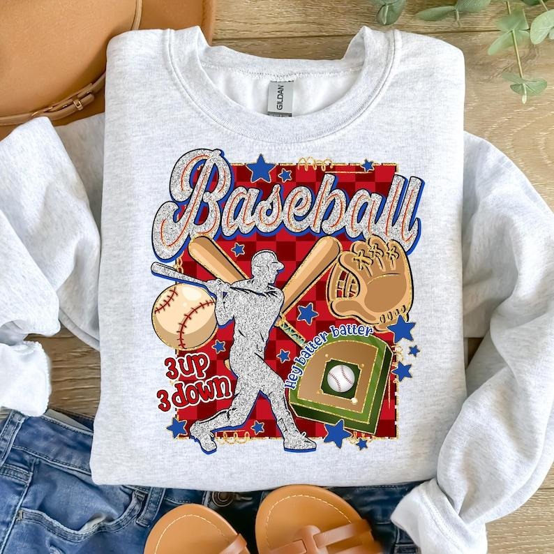 Game Day Baseball , Preppy Mama , Baseball Mom , Checkered Baseball Coquette Sweatshirt Classic Cotton Shirt Hoodie
