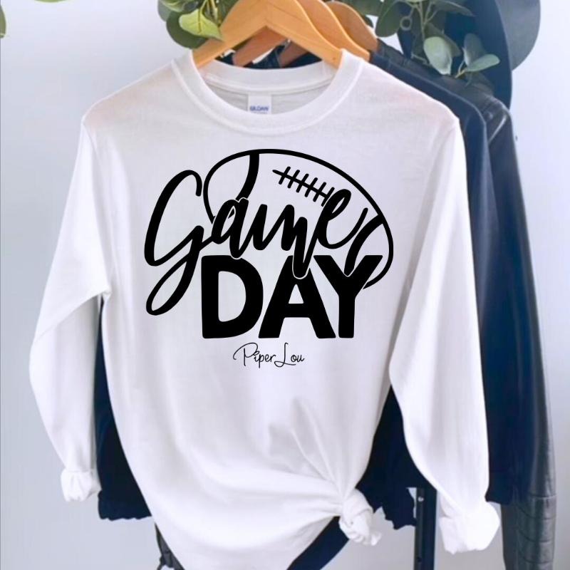Game Day Football Long Sleeve Tee, Made in the USA, Long Sleeve Shirts, #sports #fall Hoodie Sweatshirt | PrintMintTees.com