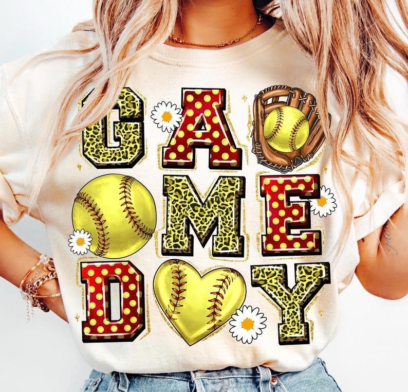 Game Day Softball Mama tshirt, Coquette T-Shirt, Retro Softball T-Shirt Hoodie Sweatshirt | PrintMintTees.com