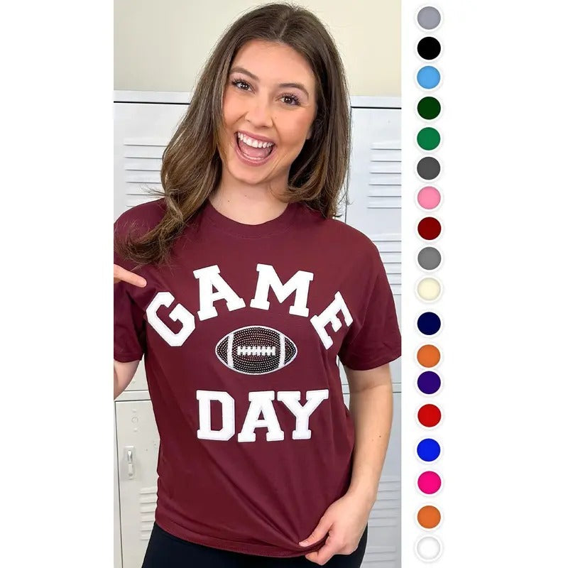 Game Day Sparkle Football Adult T-Shirt Hoodie Sweatshirt | PrintMintTees.com