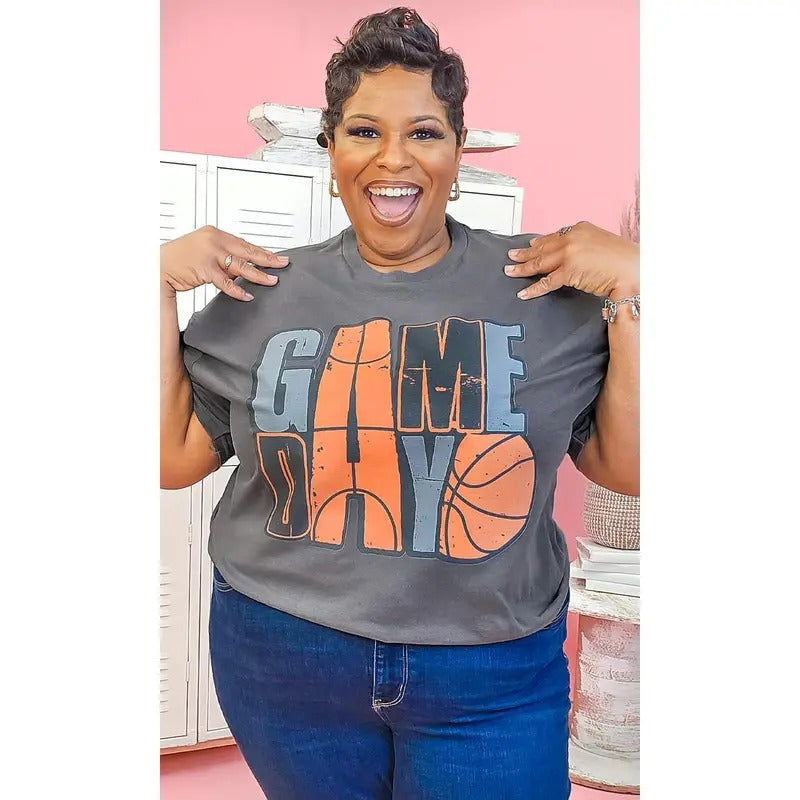 Game Day Stacked Basketball Shirt Hoodie Sweatshirt | PrintMintTees.com