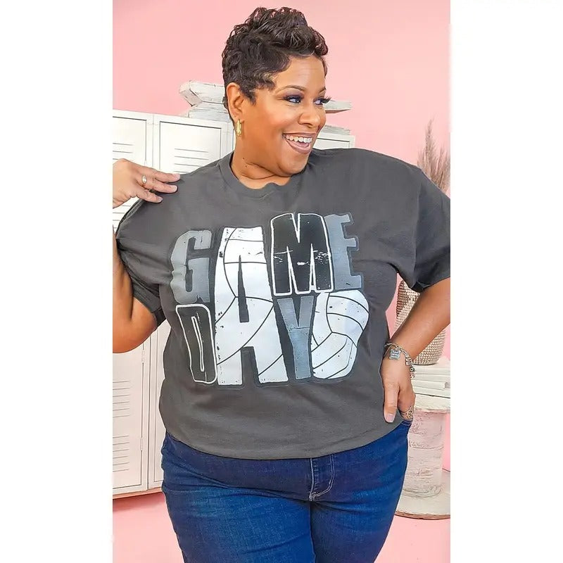 Game Day Stacked Volleyball Shirt Hoodie Sweatshirt | PrintMintTees.com