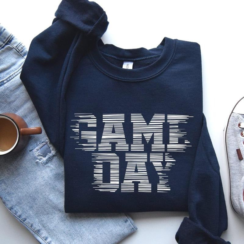 Game Day, Vintage, Football, Sports, Big Game, Touchdown, Tailgate Party Sweatshirt, Women's Crew Neck, Crewneck Shirt Hoodie