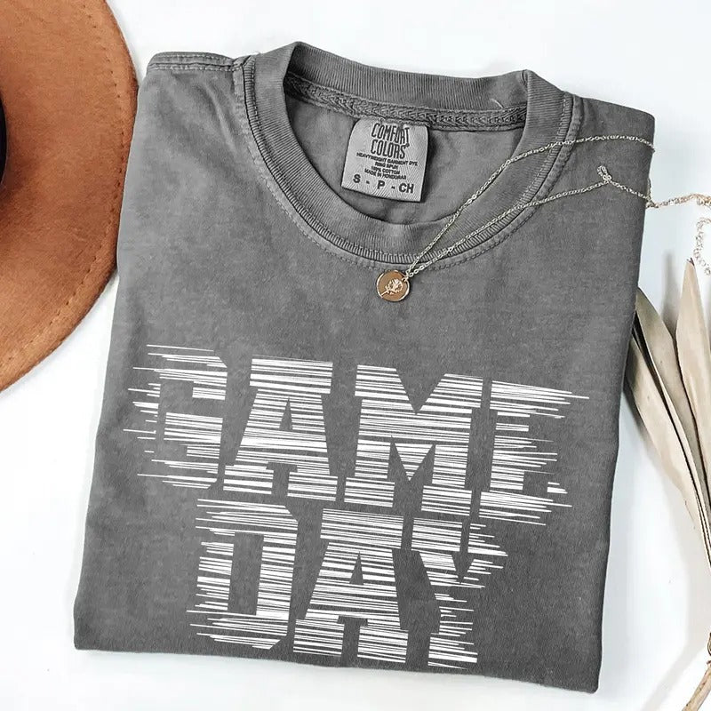 Game Day, Vintage, Football, Sports, Big Game, Touchdown, Tailgate Party Tshirt, Women's Comfort Colors Tshirt, Graphic...