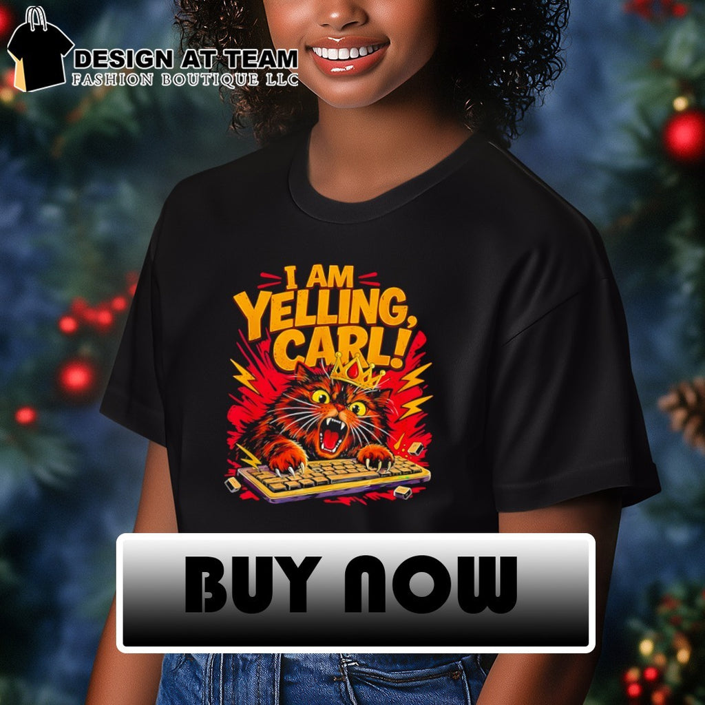 Gamer Cat Meme I Am Yelling Carl Funny Dungeon Crawler shirt