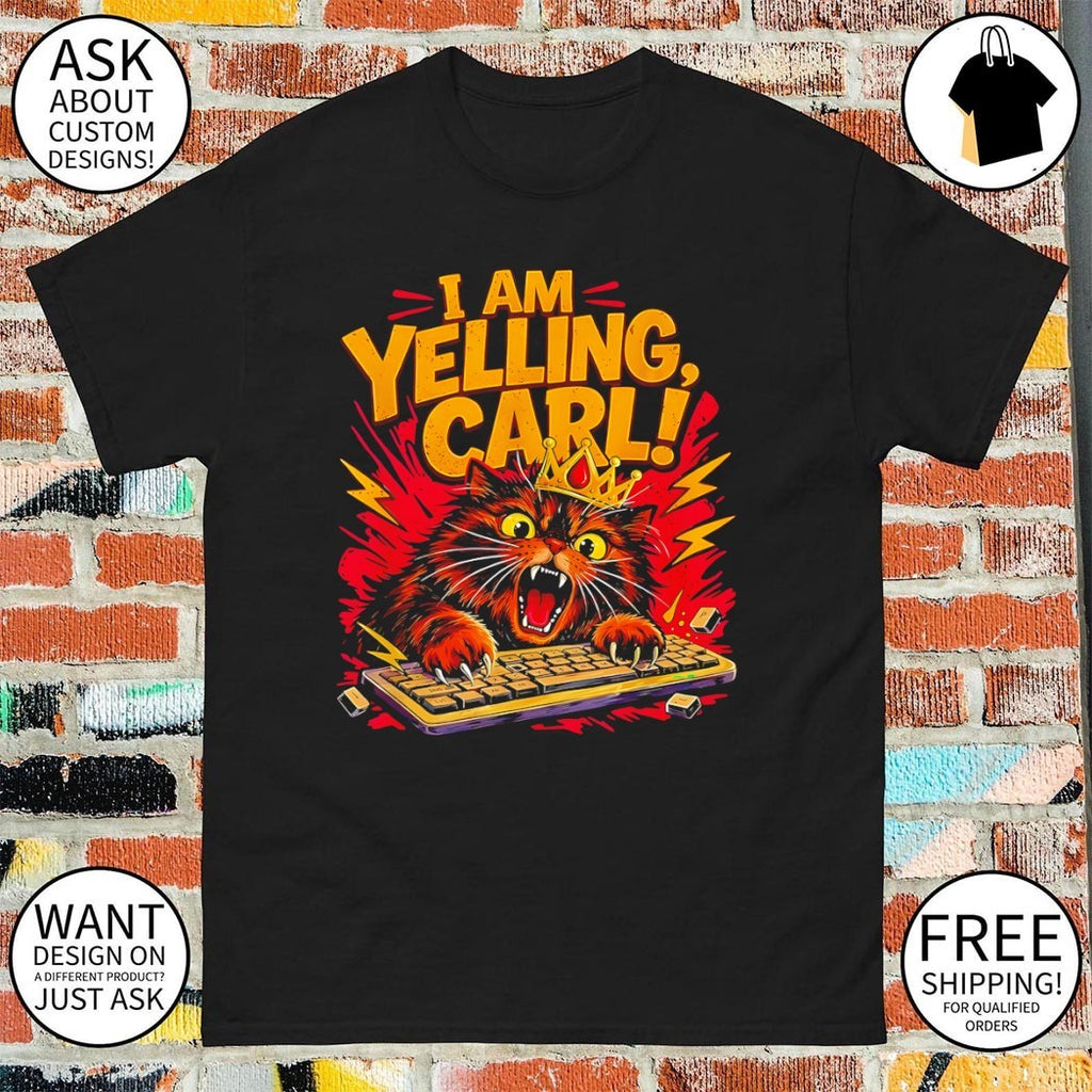 Gamer Cat Meme I Am Yelling Carl Funny Dungeon Crawler shirt