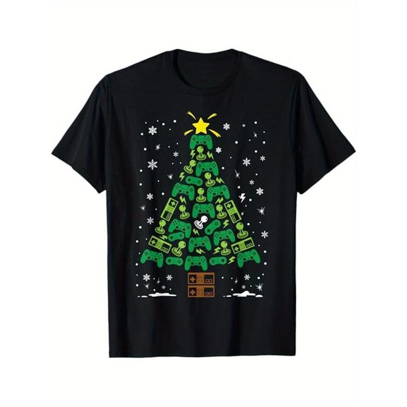 Gamer Nerd Video Game Lover Family Matching Christmas Tree T-Shirt, 100% Cotton, Gift for Men Women Dad Mom Friends,...