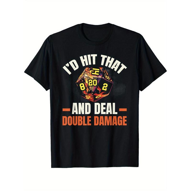 Gaming Role Playing D20 Tabletop Games Funny RPG Gamer T-Shirt Black casual short sleeve men's sport T-shirt 220g made in...