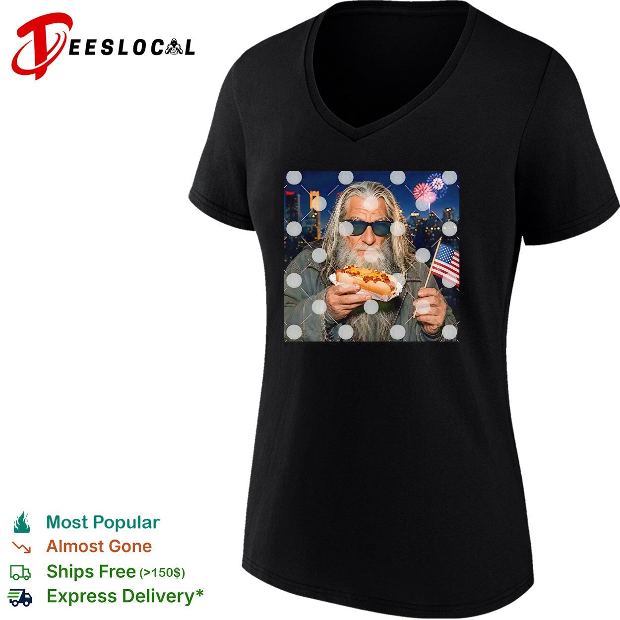 Gandalf Wizard Hot Dog 4th Of July shirt