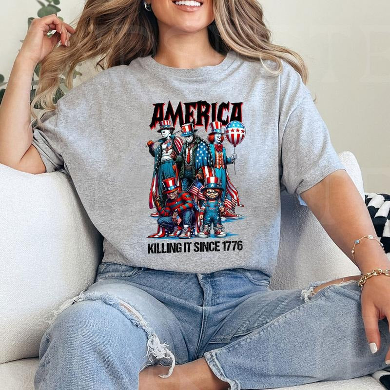 Gangster Killer America Shirt, America Killin It Since 1776 Shirt, 4th Of July , Fourth Of July Tee, Killer Independence...