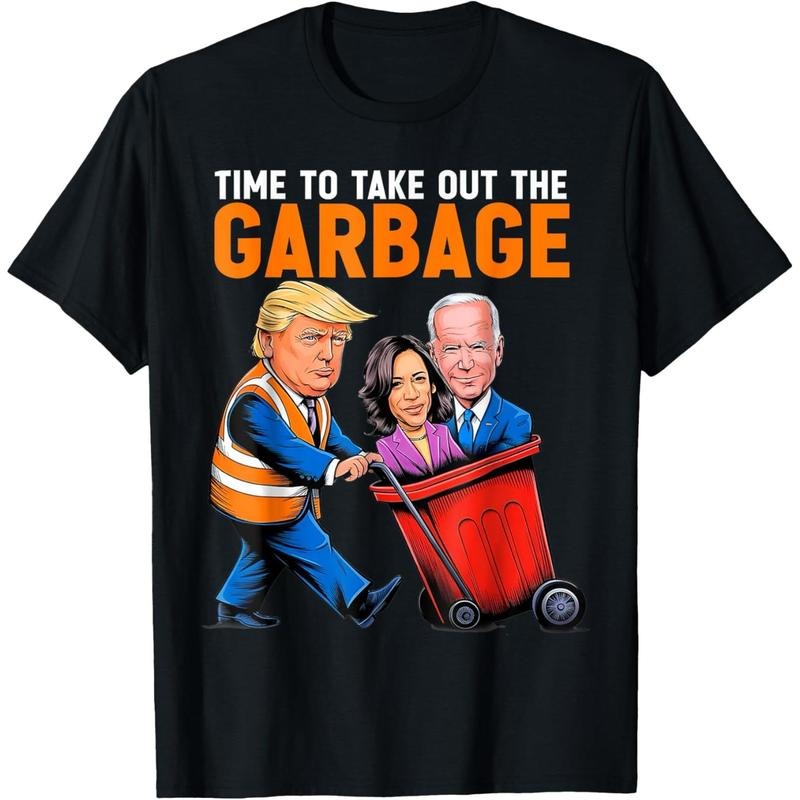 Garbage for Trump 2024 Funny Time to take out Garbage Biden T-Shirt made in usa Hoodie Sweatshirt | PrintMintTees.com
