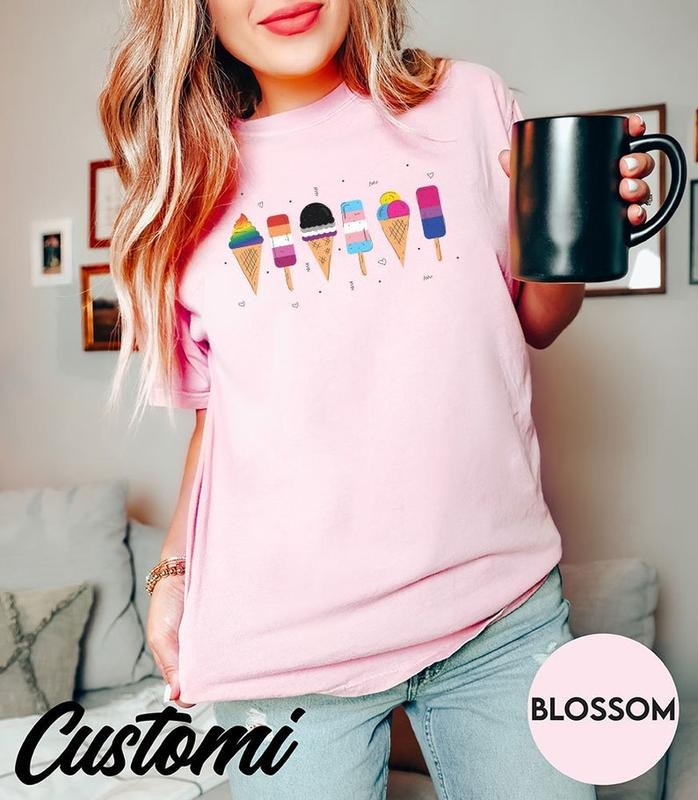 Gay Ice Cream Comfort Colors Shirt | LGBTQ Shirt | Pride Month Shirt | Subtle Gay Shirt | Queer Lesbian Women Tees Gift |...