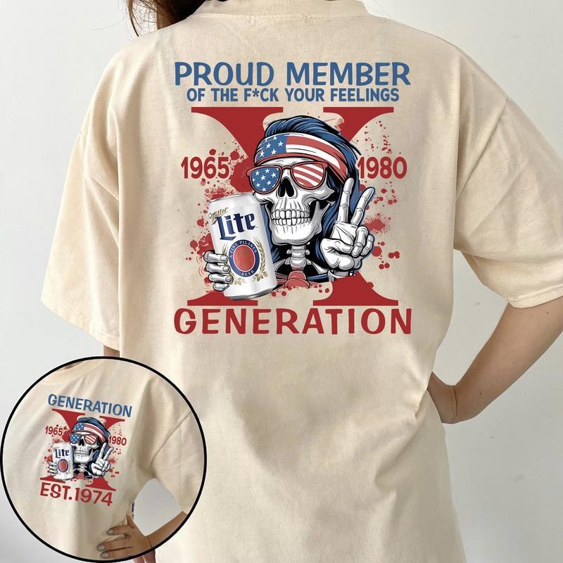 Gen X Custom Year of Birth Shirt- 100% Cotton Unisex Top Hoodie Sweatshirt | PrintMintTees.com