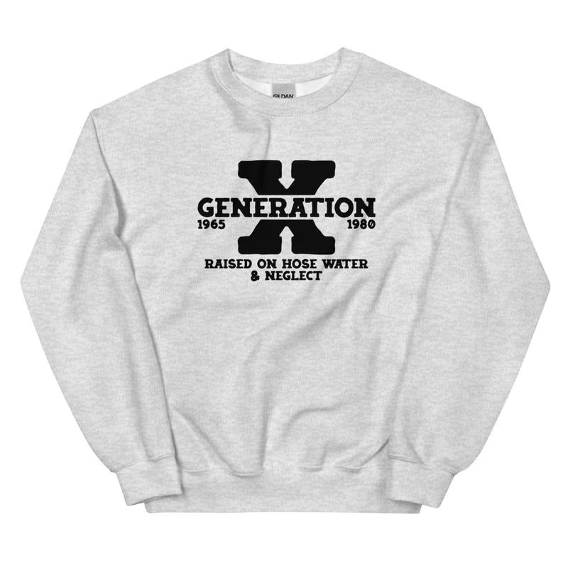 Gen X Graphic Crewneck Sweatshirt Shirt Hoodie | PrintMintTees.com