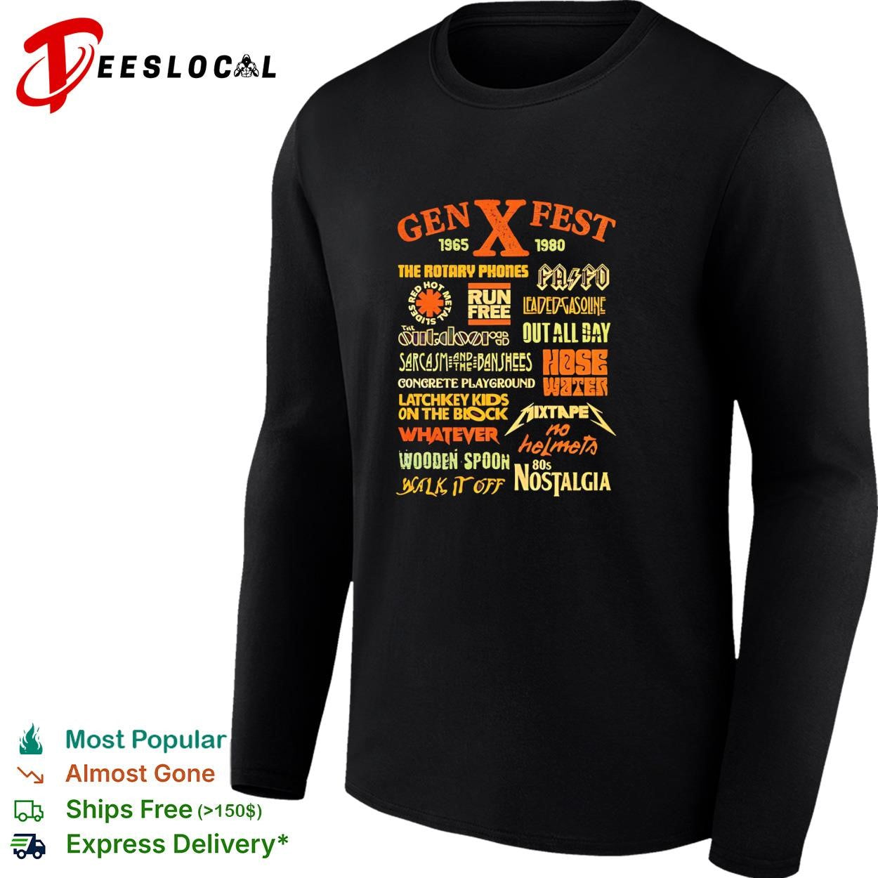Gen X fest 1965 1980 nostalgia list shirt