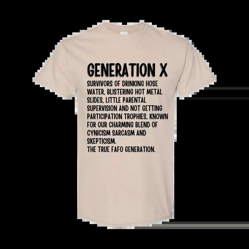 Generatio X Raised On Hose Water & Neglect Shirt Funny Womenswear Top Crewneck Full color Full size Comfort Cotton Hoodie...