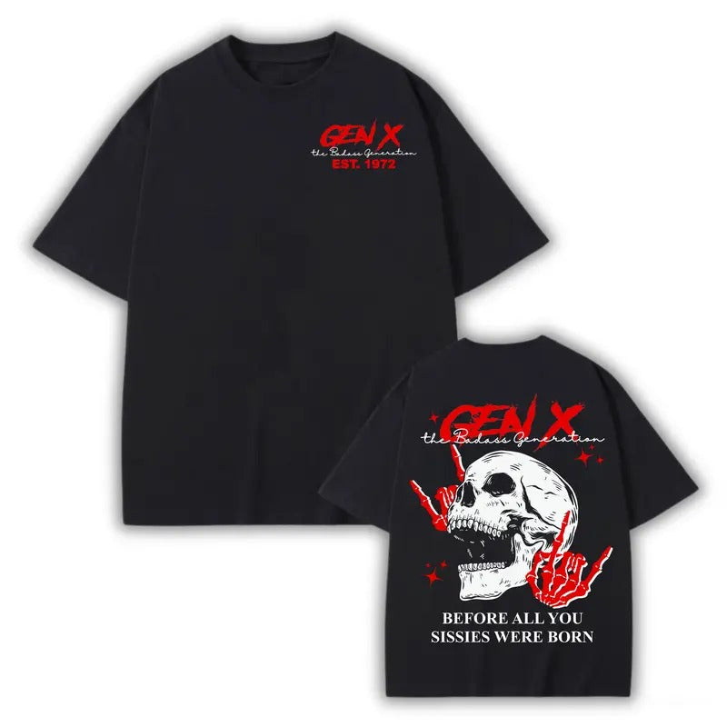 Generation X Custom Year Badass Generation Red VersionT-shirt, Custom Year Of Birth Generation X T Shirt