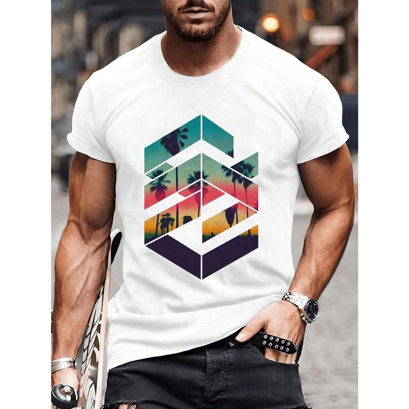 Geometric Sunset Beach Men's T-Shirt Made in USA Hoodie Sweatshirt | PrintMintTees.com