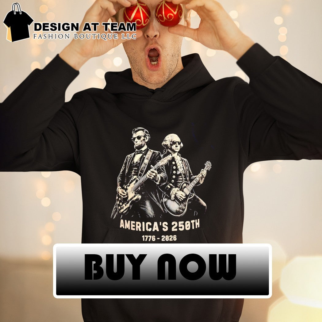 George Washington Lincoln Playing Guitar Funny 4th of July 1776-2026 shirt