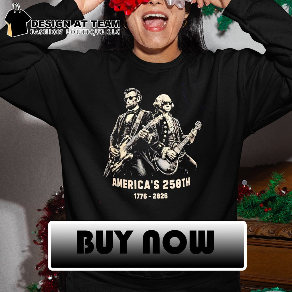 George Washington Lincoln Playing Guitar Funny 4th of July 1776-2026 shirt
