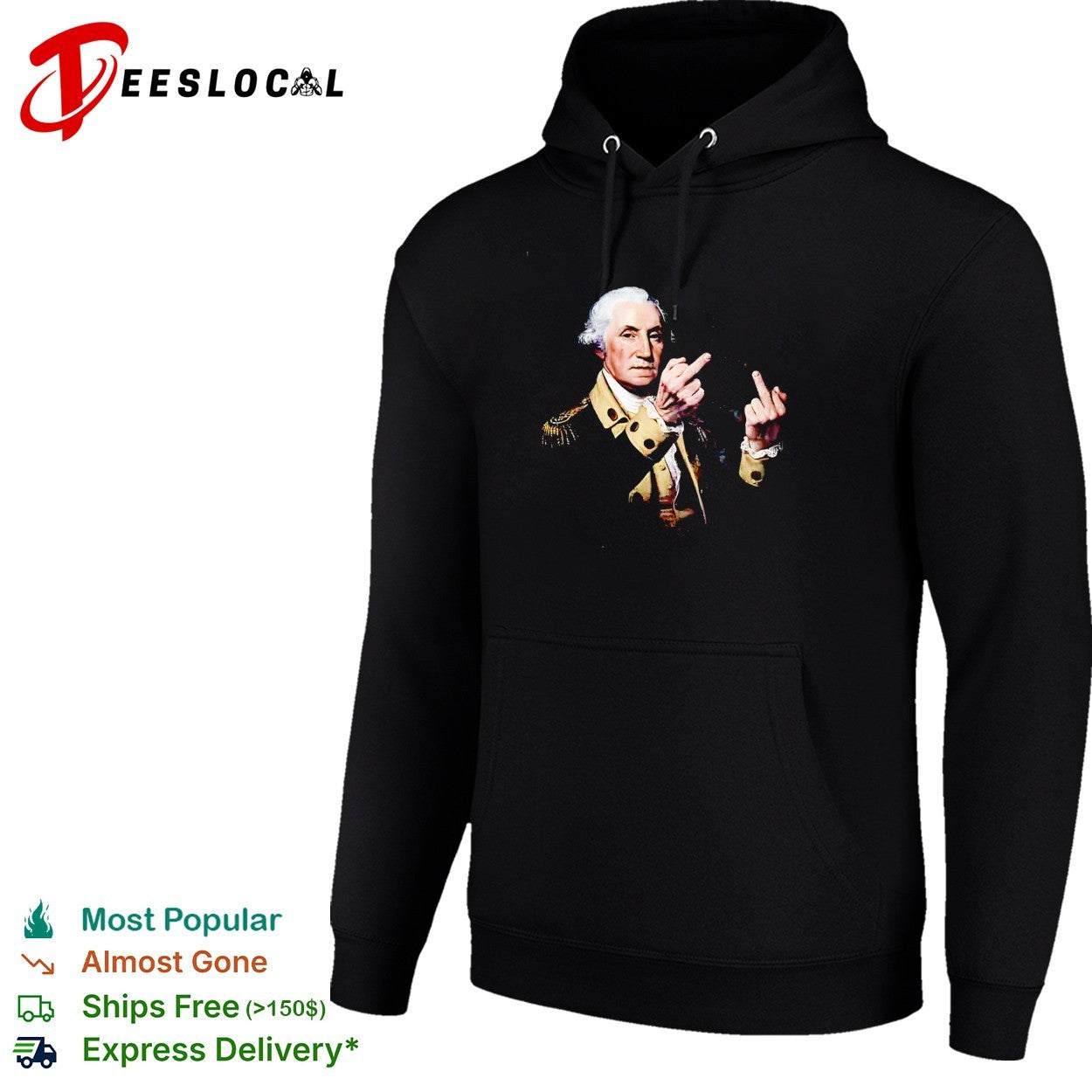 George Washington rude gesture funny shirt