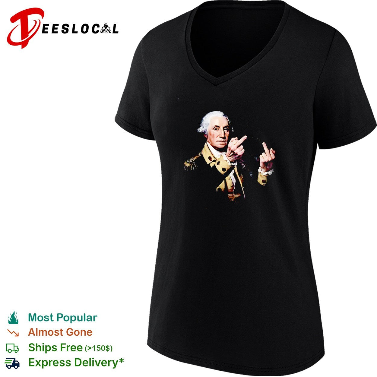 George Washington rude gesture funny shirt