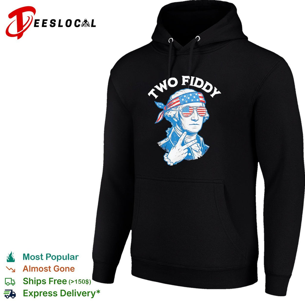 George Washington smoking Two Fiddy black background shirt