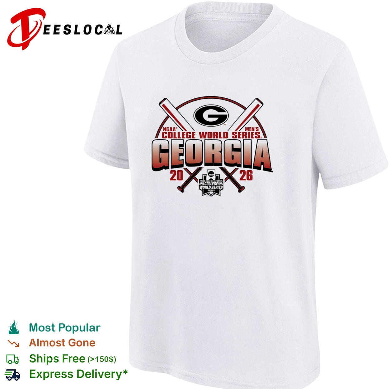 Georgia Bulldogs NCAA College World Series 2026 Baseball Omaha championship shirt