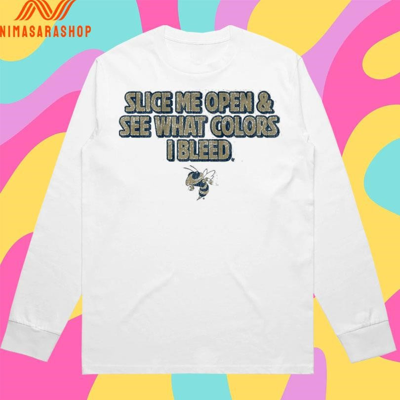 Georgia Tech Yellow Jackets Slice Me Open And See What Colors I Bleed Shirts