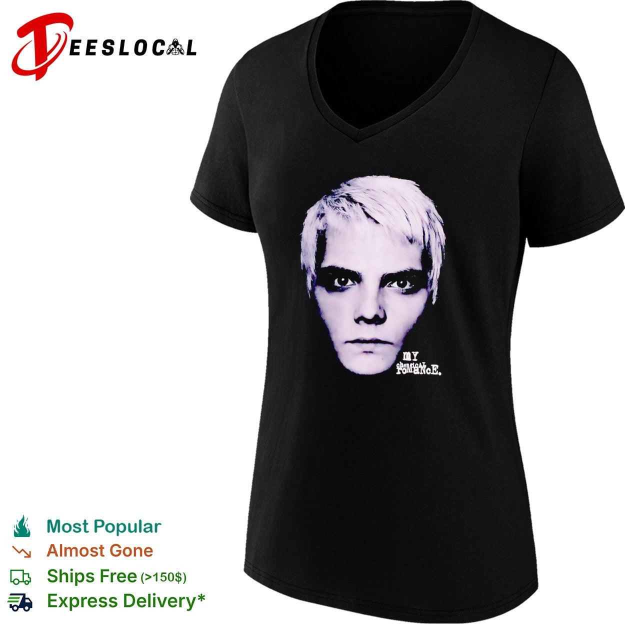 Gerard Way My Chemical Romance Portrait Face Alternative Rock Music Band shirt