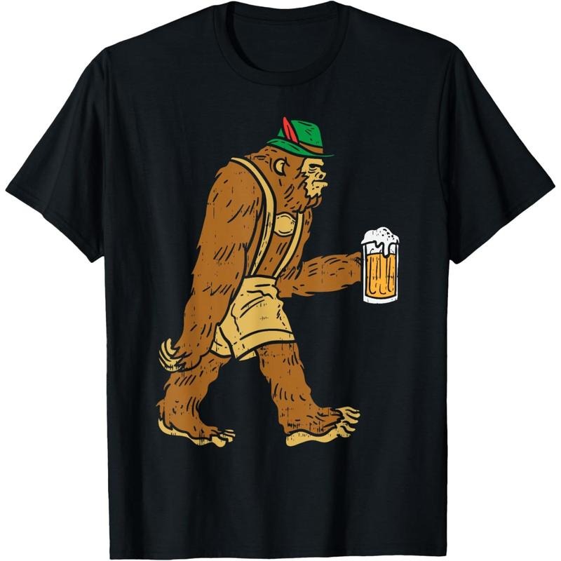 German Bigfoot Sasquatch Beer Lederhose Funny Oktoberfest T-Shirt  made in us Hoodie Sweatshirt | PrintMintTees.com