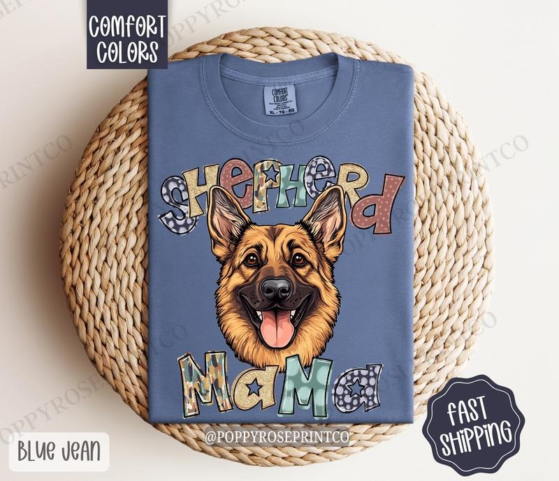 German Shepherd Mama Comfort Colors Dog Mom Cute Mama T-Shirts, Hoodie, Sweatshirt