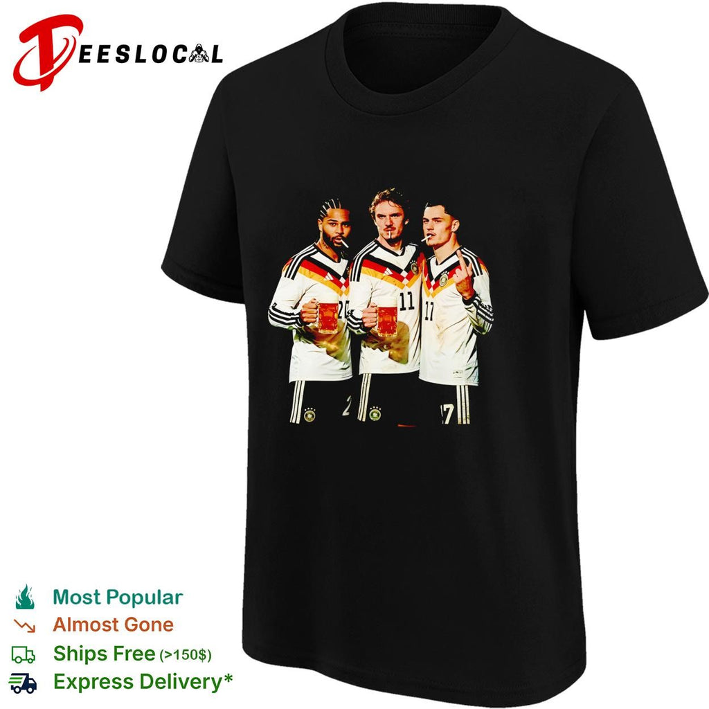 Germany national soccer team beer and cigarette smoking players shirt