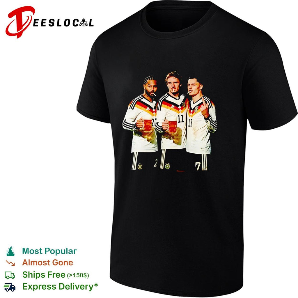 Germany national soccer team beer and cigarette smoking players shirt