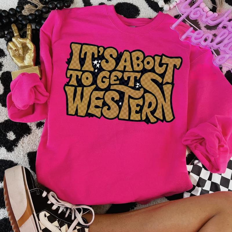 Get Western Graphic Sweatshirt, Crewneck Sweatshirt cowgirl outfits clothes, western clothing, western outfit women tops,...