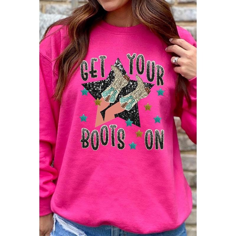 Get Your Boots On Heavy-weight Crew Sweatshirt Shirt Hoodie | PrintMintTees.com