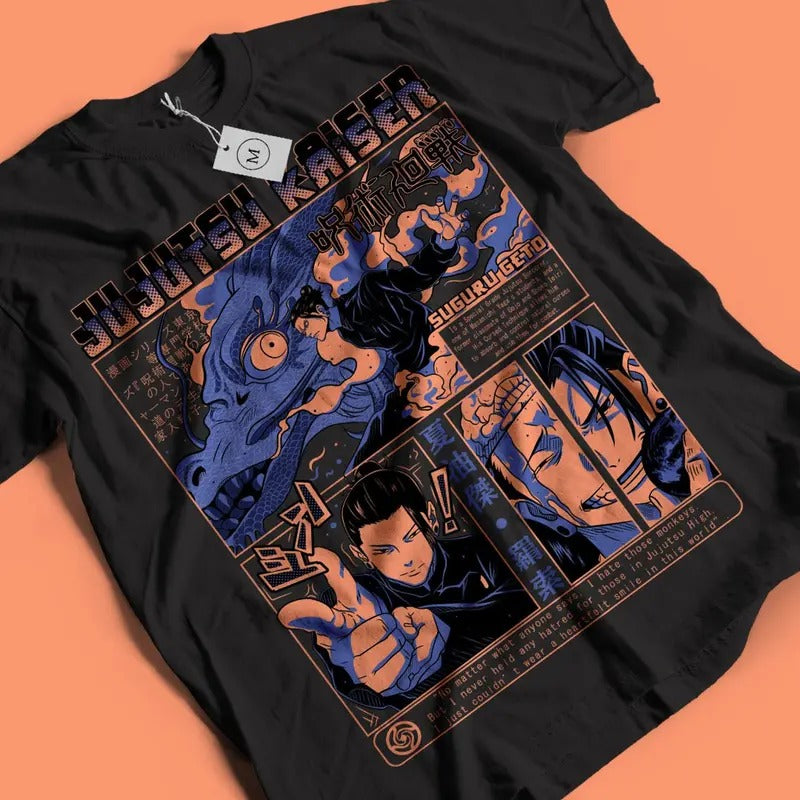 Geto Anime Manga Shirt, Jujuuutsu Kaisen Anime Shirt Anime Lovers Shirt Round Neck Cotton Hoodie Sweatshirt