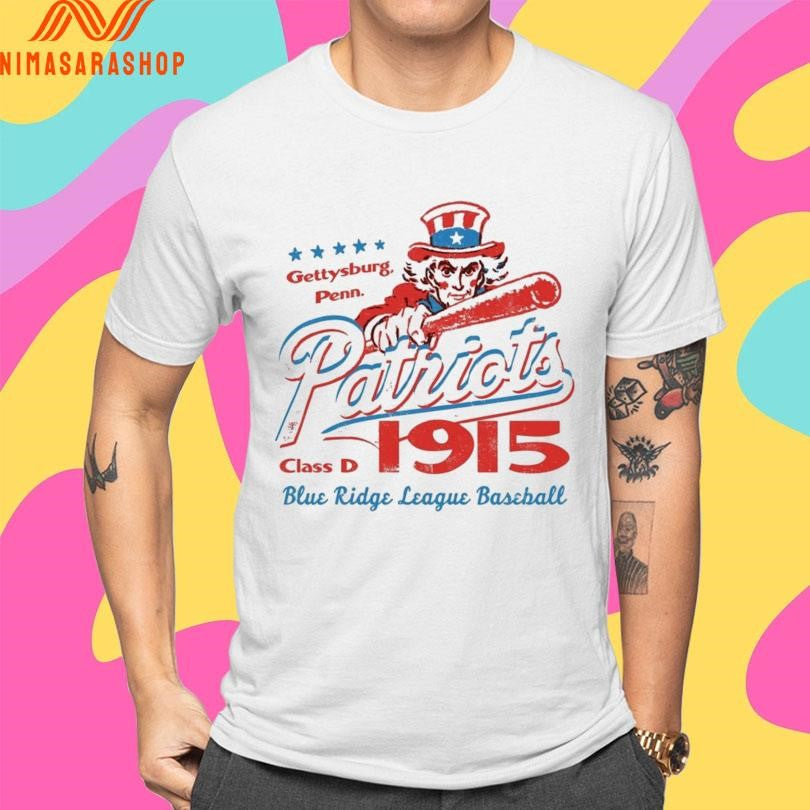 Gettysburg Penn Patriots Class D 1915 Blue Ridge League Baseball Shirts