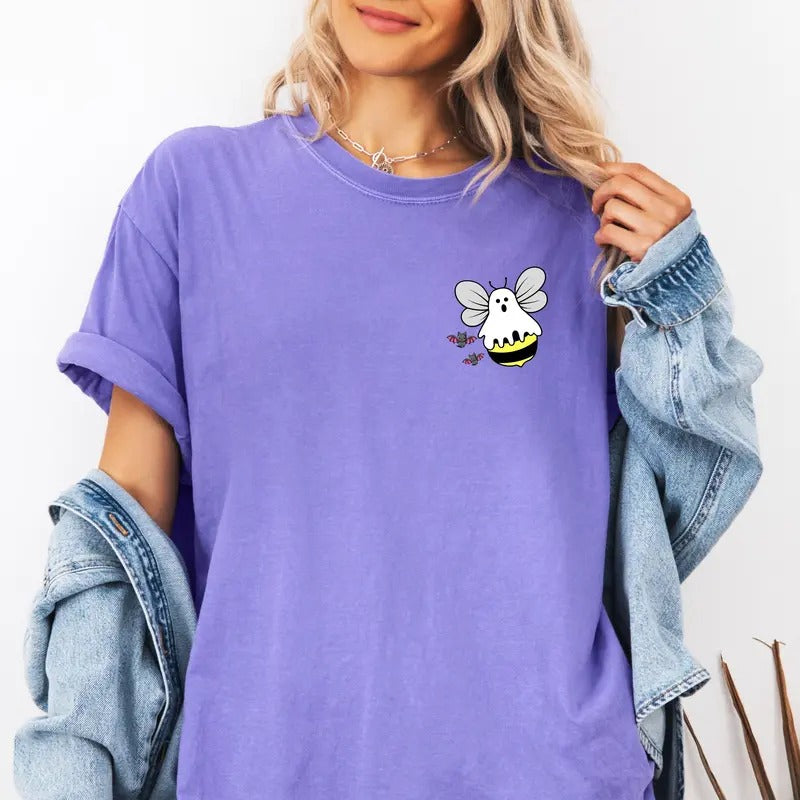 Ghost Bee with Bats custom colors tee shirt Casual Hoodie, Sweatshirt | PrintMintTees.com