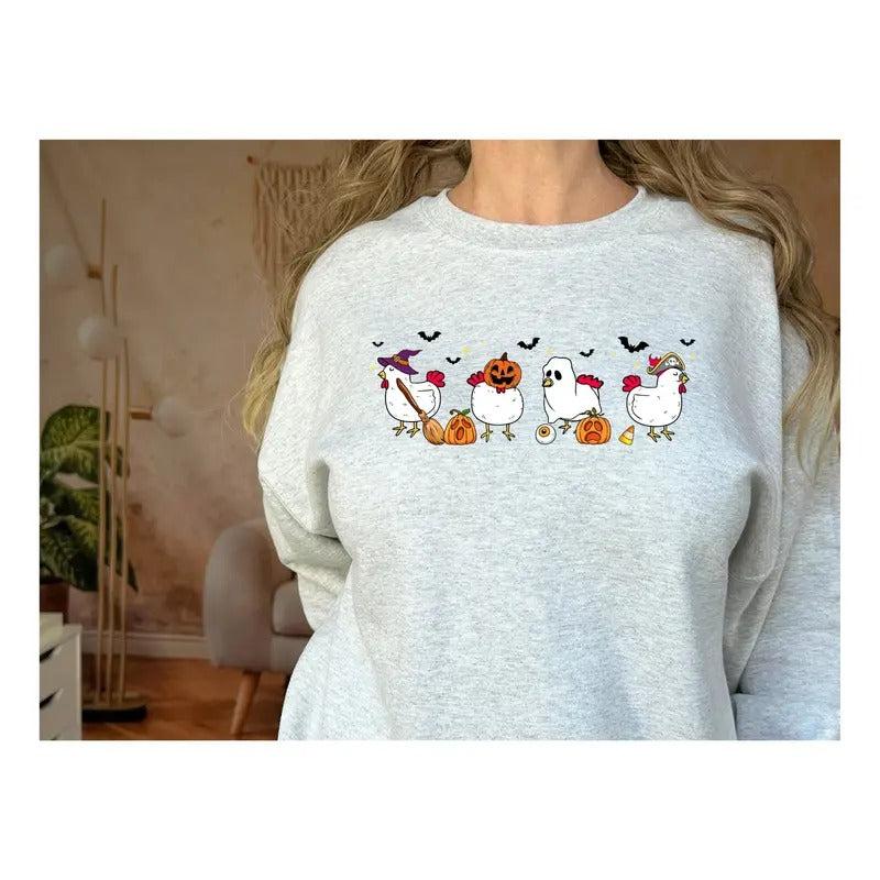 Ghost Chickens Halloween gildan sweatshirt Shirt Hoodie | PrintMintTees.com