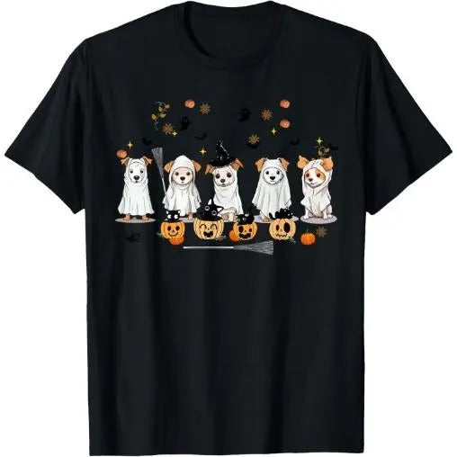 Ghost Dog Halloween Boo Ghost Lover Dog Owner Mom, Dad T-Shirt  Made in USA Hoodie Sweatshirt | PrintMintTees.com