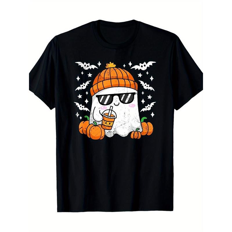 Ghost Drink coffee Fun Halloween Pumpkin Spice Lover T-shirt, men's T-shirt Made in USA Hoodie Sweatshirt | PrintMintTees.com