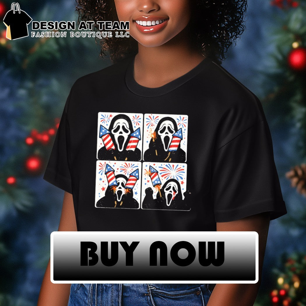 Ghost Face Party Like It’s 1776 Independence Day American Flag shirt