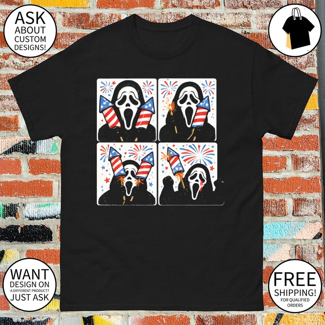 Ghost Face Party Like It’s 1776 Independence Day American Flag shirt