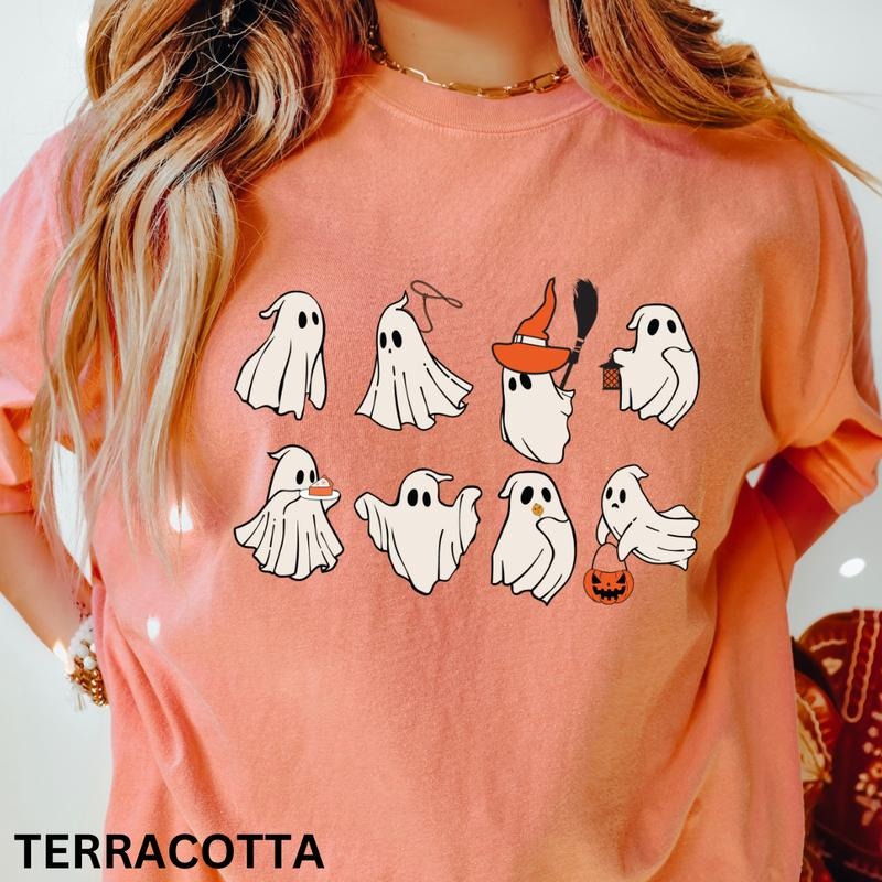 Ghost Halloween Graphic Shirt, Just Ghost Things Graphic Fall Shirt, Comfort Colors Shirt, Comfort Colors Halloween...