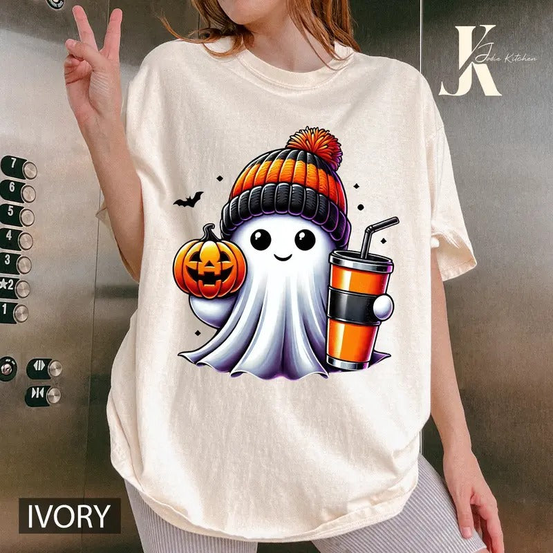 Ghost Halloween Shirt Crew, Cute Ghost Shirt, Womens Halloween Shirt, Cute Fall Shirt, Spooky Season Shirt, Gift For...