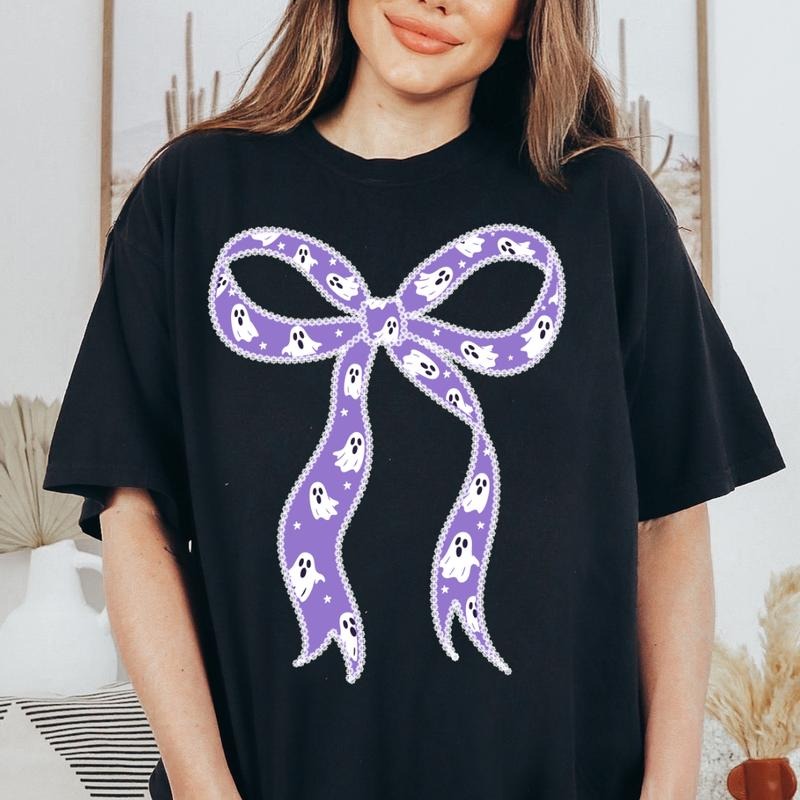 Ghost Lace Bow Halloween Shirt