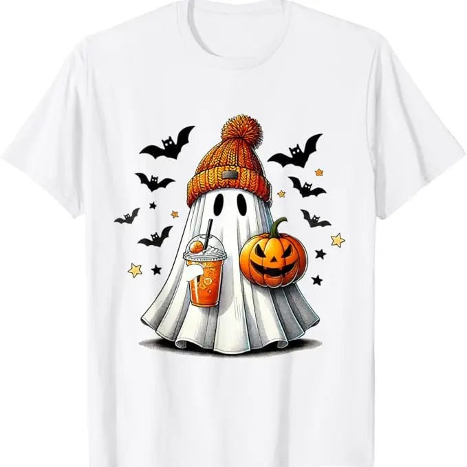 Ghost With The Most Shirt, Women's Halloween Themed Ghost & Pumpkin Shirt Hoodie Sweatshirt | PrintMintTees.com