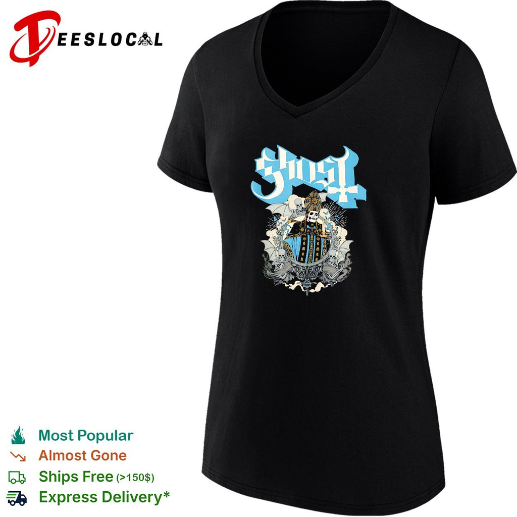 Ghost band skeleton pope crest shirt