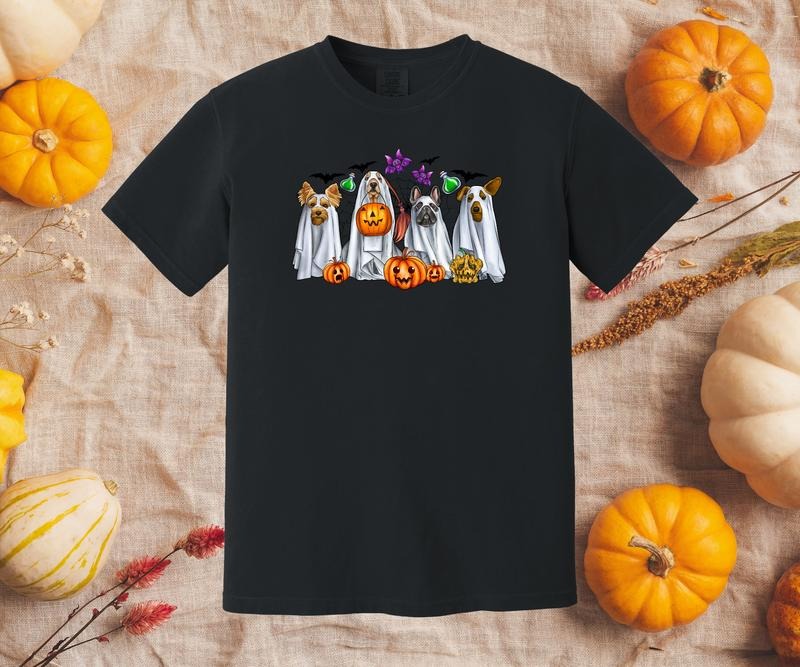 Ghost dog Halloween Custom Colors Tee shirt Hoodie, Sweatshirt | PrintMintTees.com